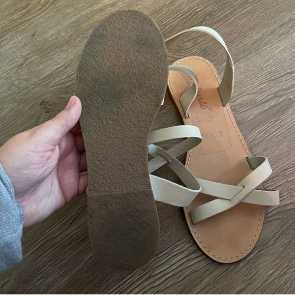 SOLD Madewell The Boardwalk Ankle-Wrap Sandal Leather Strappy Flats - Picture 6 of 8